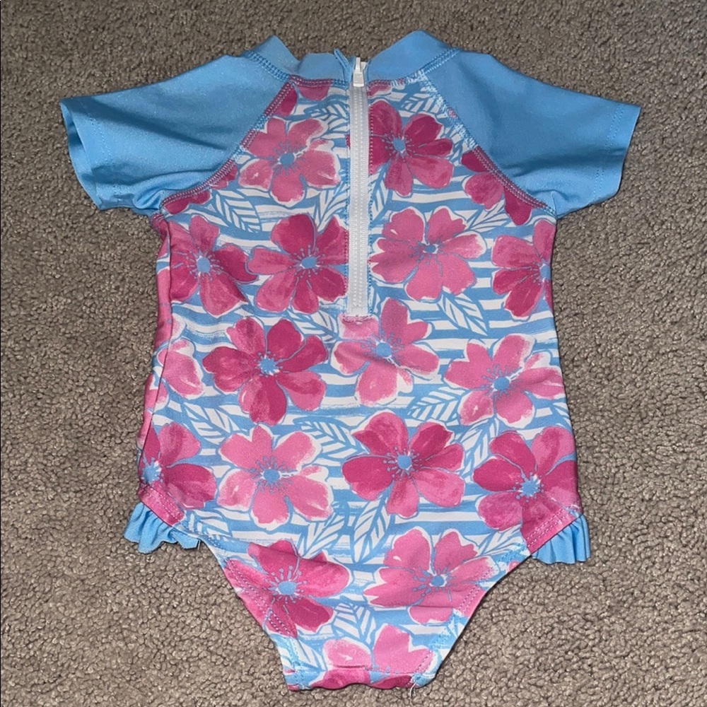 Floatimini Blue and Pink Rashguard Swimwear